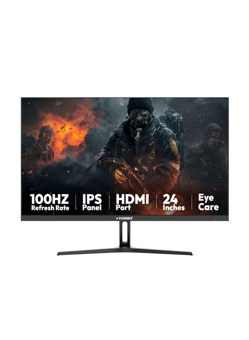 ستارجولد شاشة ألعاب IPS عالية الدقة بالكامل مقاس 24 بوصة، بتردد 100 هرتز، بدون إطار، مزودة بمنفذ HDMI، وتقنية حماية العين، وتقنية منع الوميض. - Image 2